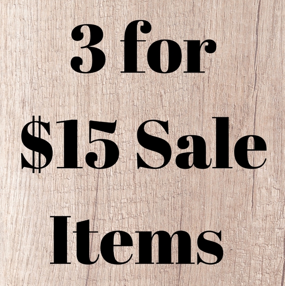 3 for $15 sale item section
